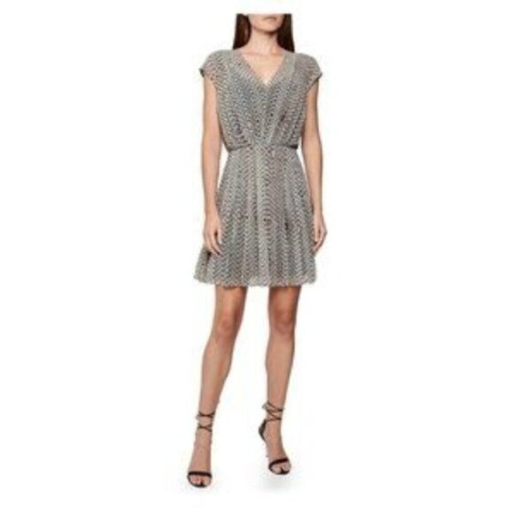 Reiss Marcy Bead Print Flippy Dress‎ Women Size 0